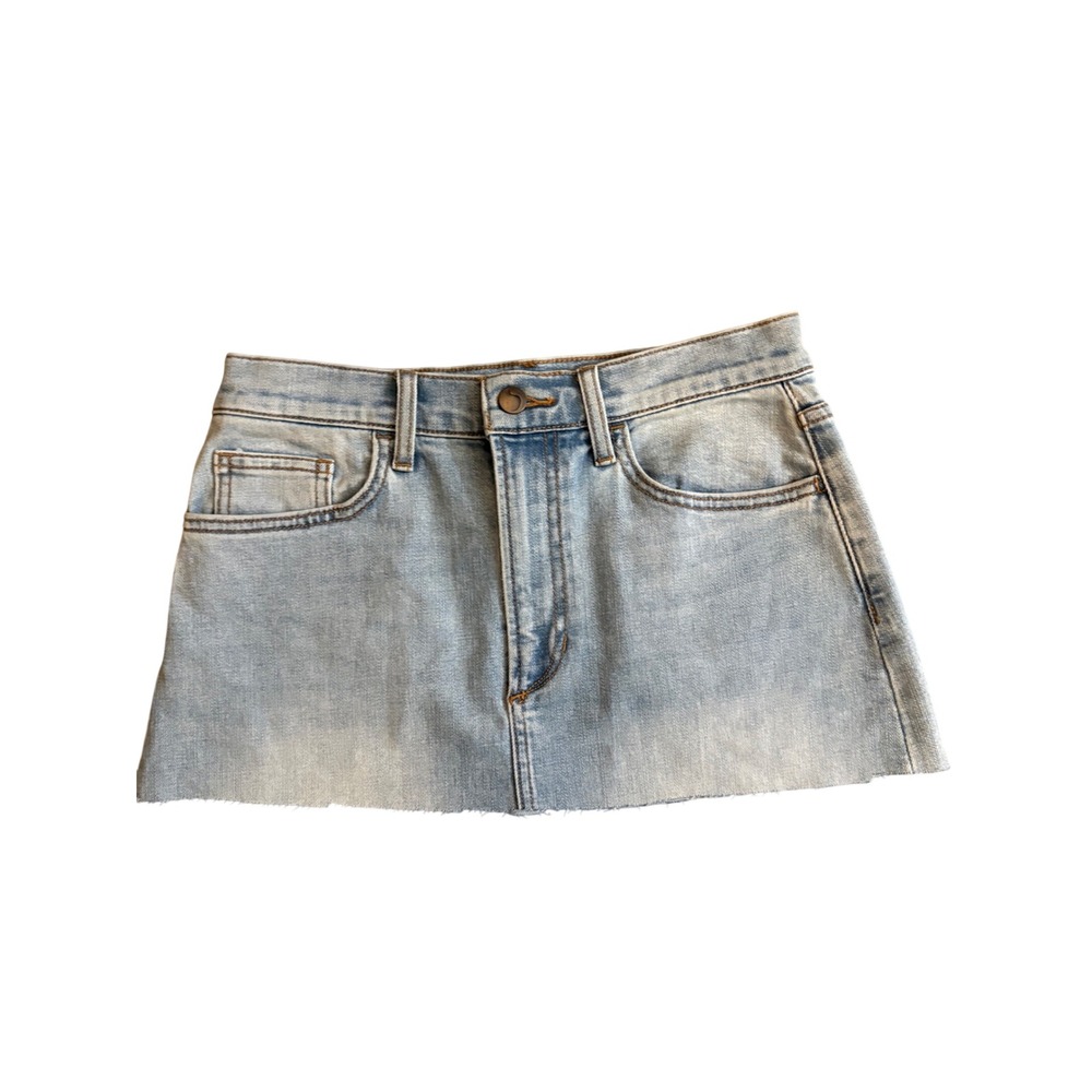 Joes Jeans Y2K Low Rise Micro Mini Denim Skirt 26 Light Wash Rome Raw Hem